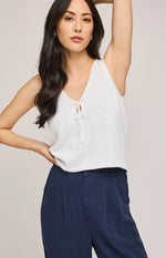 Camisole tricot léger Rebel - White