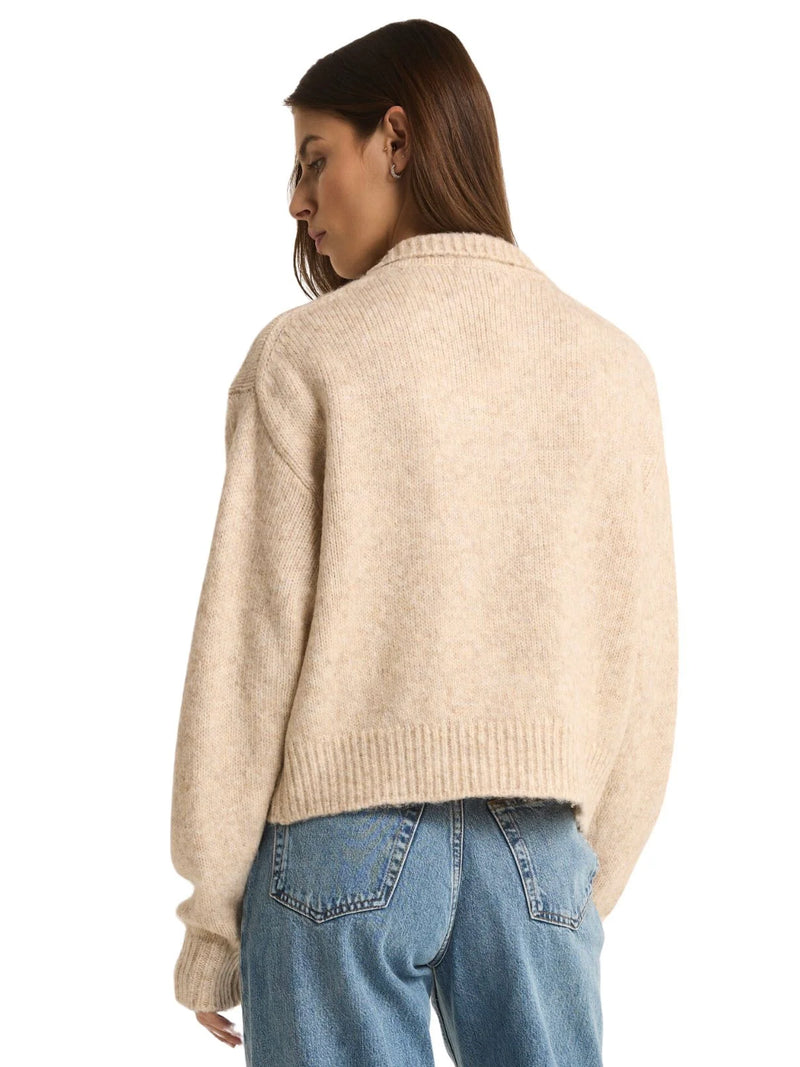 Redford V-neck sweater - Light Oatmeal