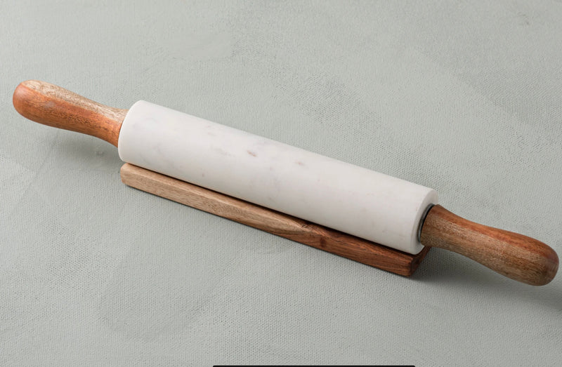 Rolling pin - Marble and acacia wood