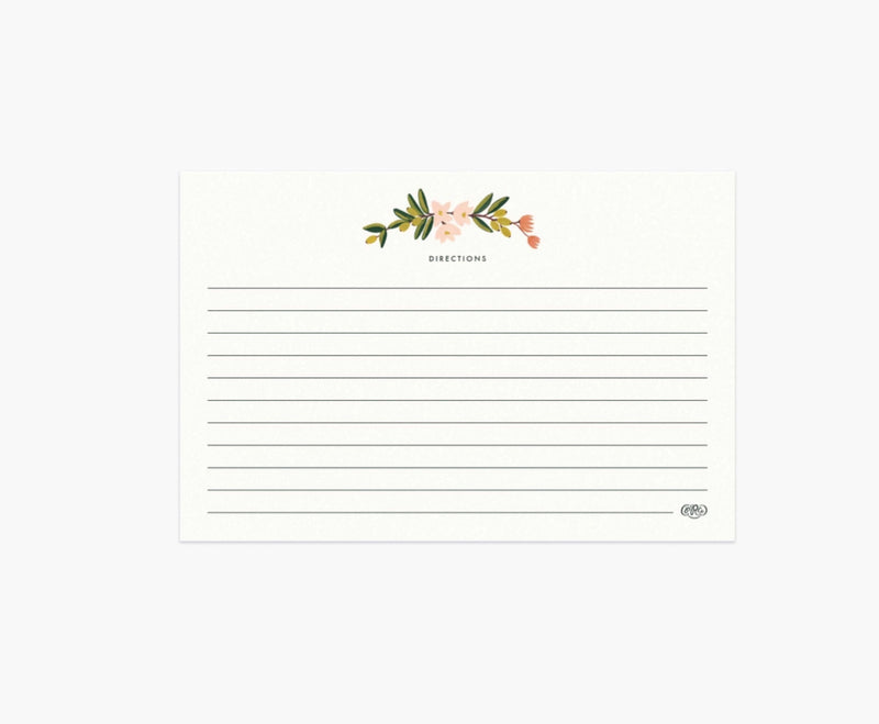 Citrus Floral Recipe Cards - Pack of 12