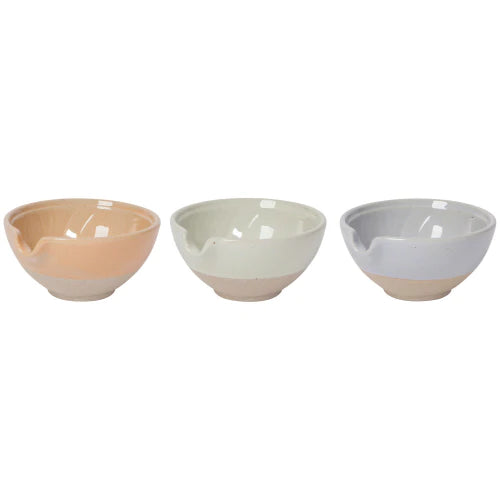 Set of 3 stoneware pouring bowls