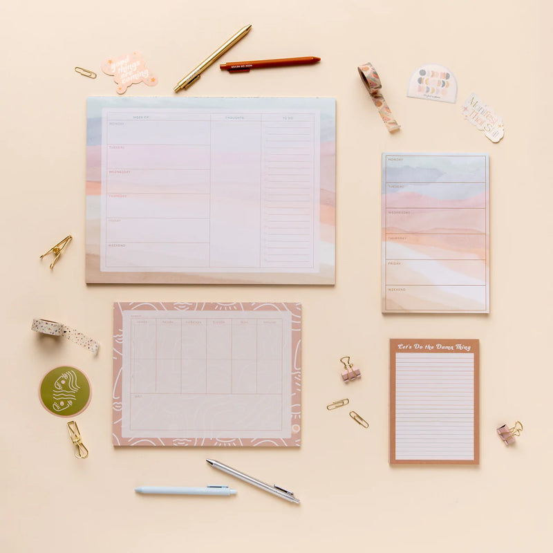 Notepad planificateur de semaine détachable - Sunset ( 14 x 10,5)