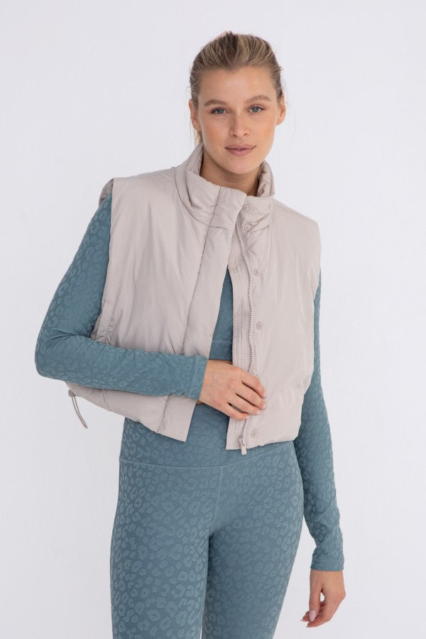 Veste courte matelassé sans manches
