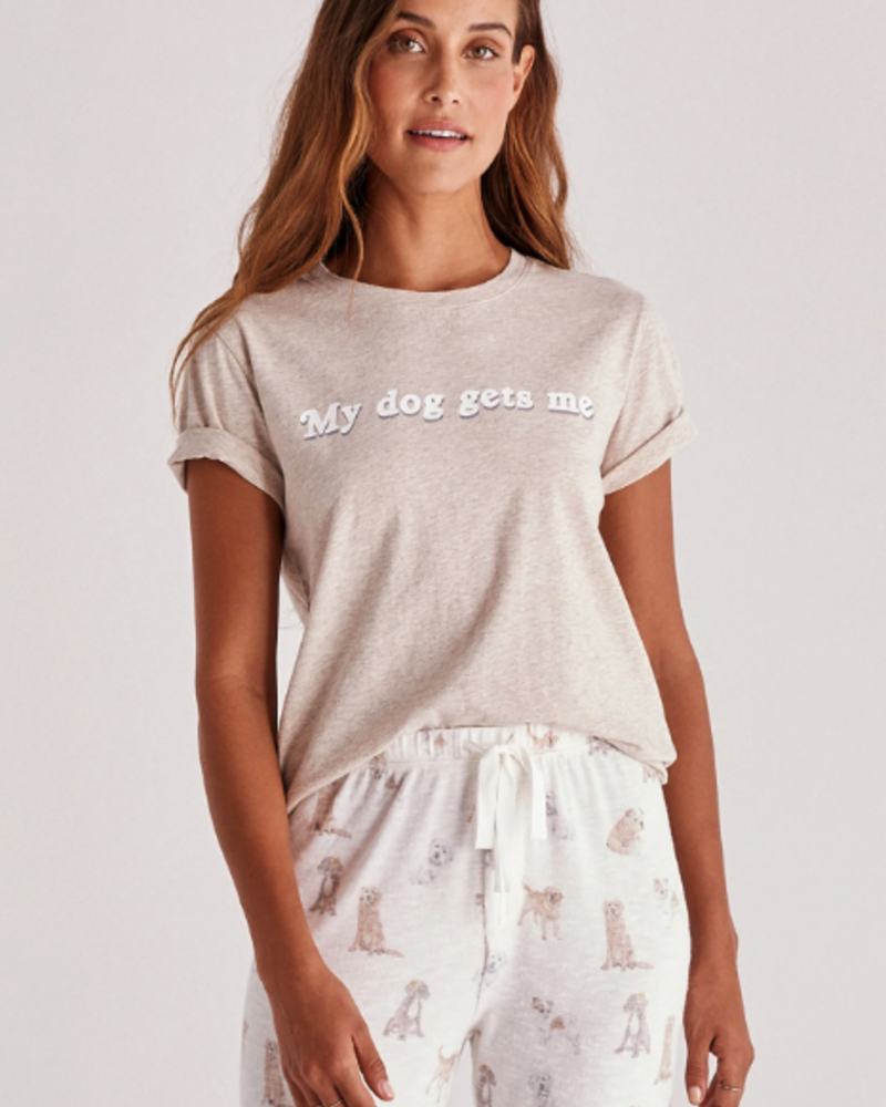 T-Shirt à manches courtes vintage - My dog gets me