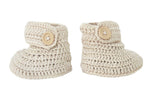 Crochet hat and boots set (handmade) - vanilla