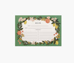 Citrus Floral Recipe Cards - Pack of 12