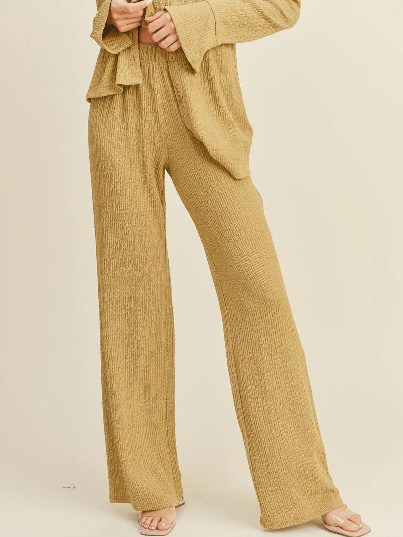 Pantalon en tissu texturé - Citronelle