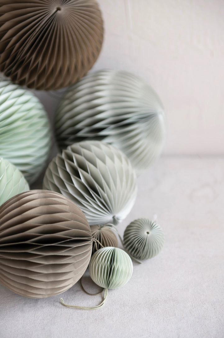 Round Paper Honeycomb Ornaments - 3 Colors