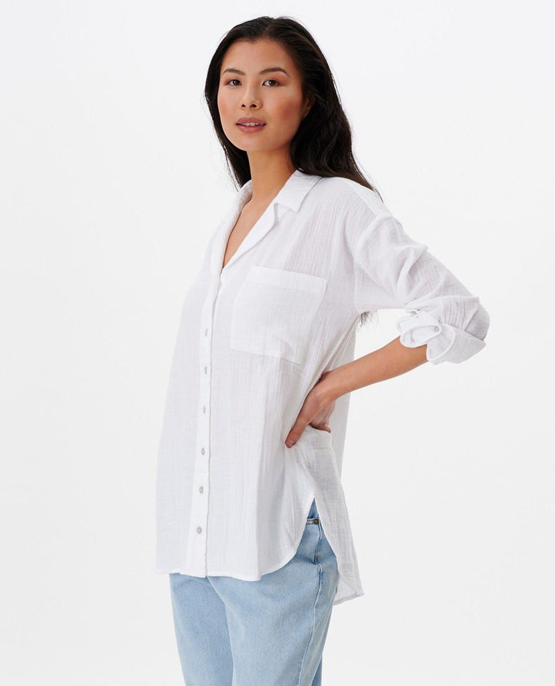 Long Sleeve Button Down Shirt - Off White