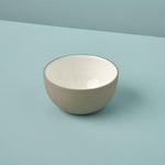 Small mixed material bowls (set of 2) - Taupe