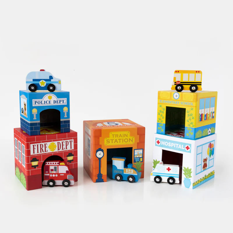 Boîtes empilables en carton- Busy City