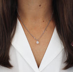 Collier en acier inoxydable - Quartz Rose