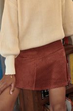 Corduroy Mini-Skirt- Cinnamon