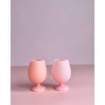 Stemm Unbreakable Silicone Wine Glasses - Peach +Petal