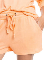 Light fluffy fleece shorts - Cantaloupe