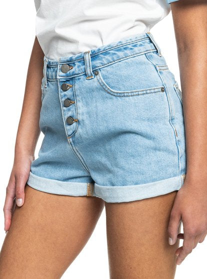 Short en denim à boutons - Light Blue