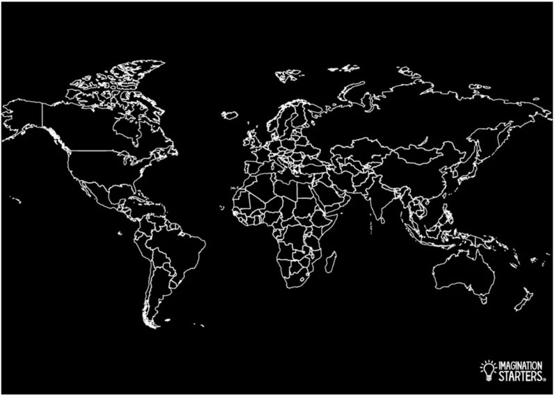 Napperon Tableau à craie- Map Mondiale