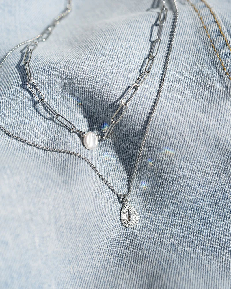 Collier court étagé silver - Arko