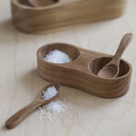 Double cave à sel et poivre en bois de teck - petit format