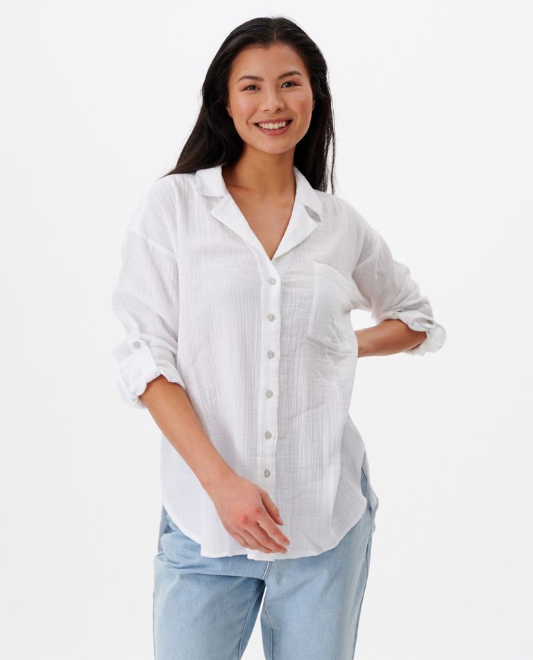 Long Sleeve Button Down Shirt - Off White