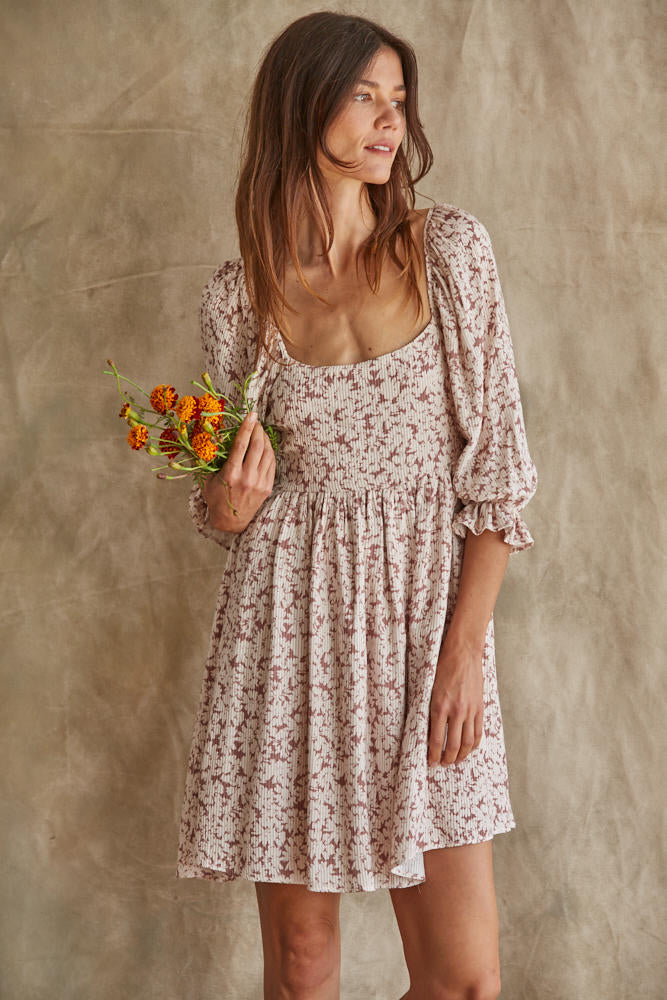Rosy Ruth Floral Mini Dress - Pink