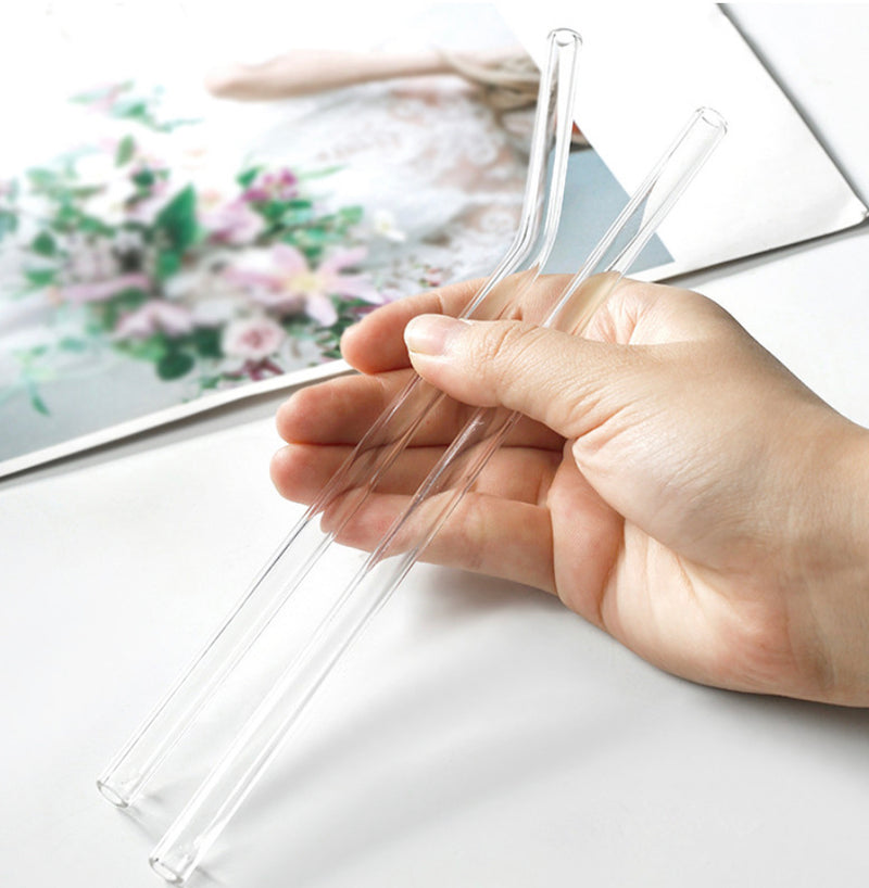 Ensemble de pailles réutilisables en verre transparent - 6