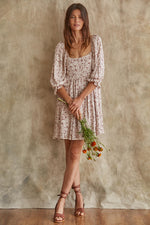 Rosy Ruth Floral Mini Dress - Pink
