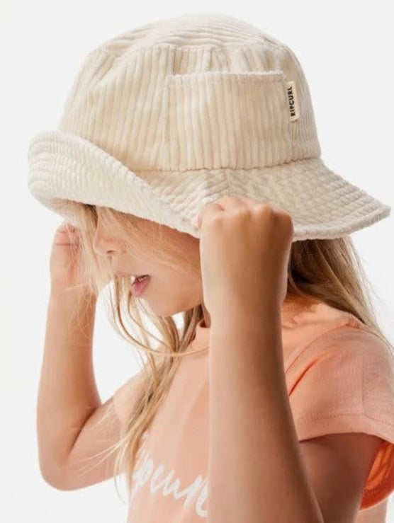 Chapeau Cord Bucket Hat Off White - JUNIOR