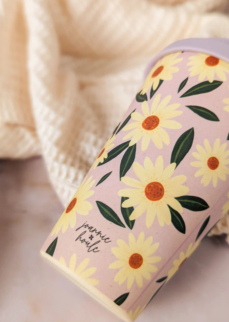 Reusable bamboo cup - Daisies by Joannie Houle