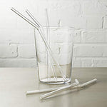 Clear Glass Reusable Straws Set - 6