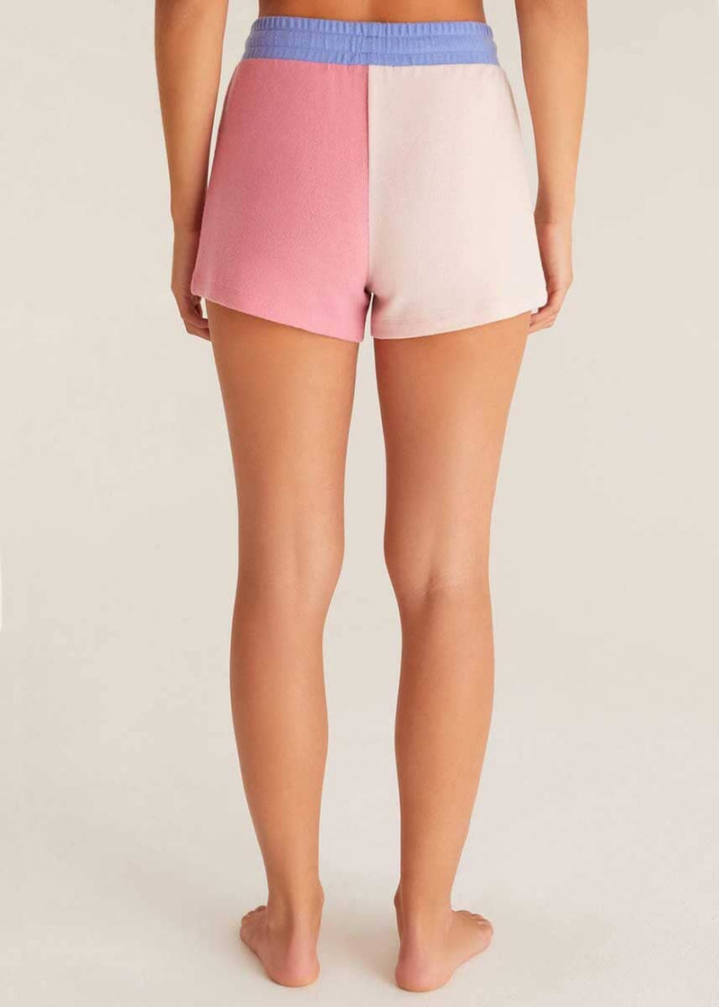Color Block Lounge Shorts - Shell Pink