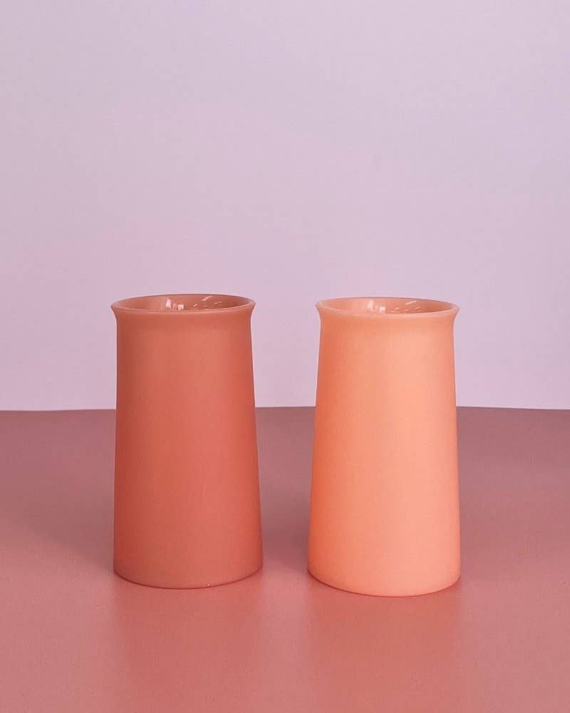 Stegg Unbreakable Silicone Highball Glasses - Terra + Peach