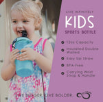 12 oz Kids Water Bottle - Mint Coral