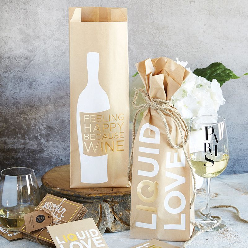 Paper wine bags (6x) - Liquid Love