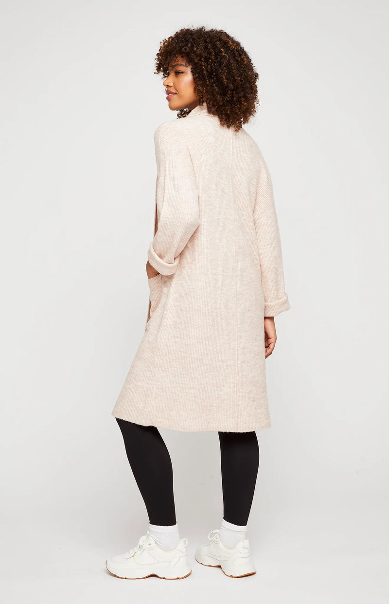 Cardigan long tissu doux et brossé Lilith - Heather Rose Smoke