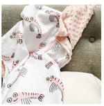 Minky baby comforter 28 X 20'' - Giant shrimps