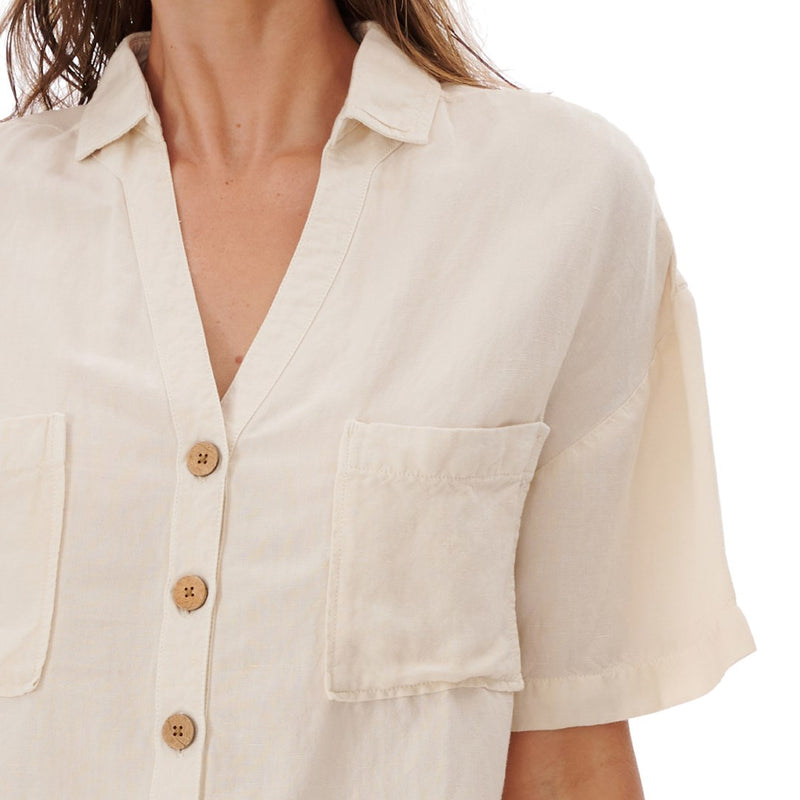 Linen shirt - Off White (linen sage)