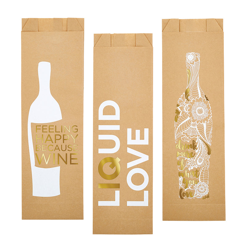 Sacs à vin en papier (6x) - Liquid Love