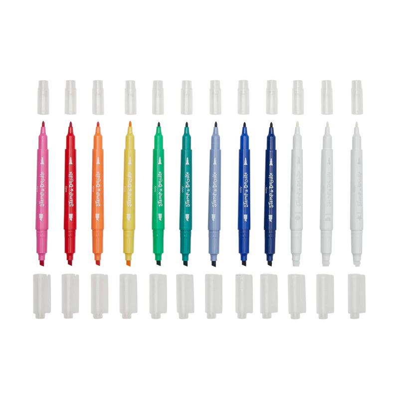Double Ended Markers and Stamps - 12