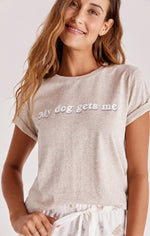Vintage Short Sleeve T-Shirt - My dog gets me