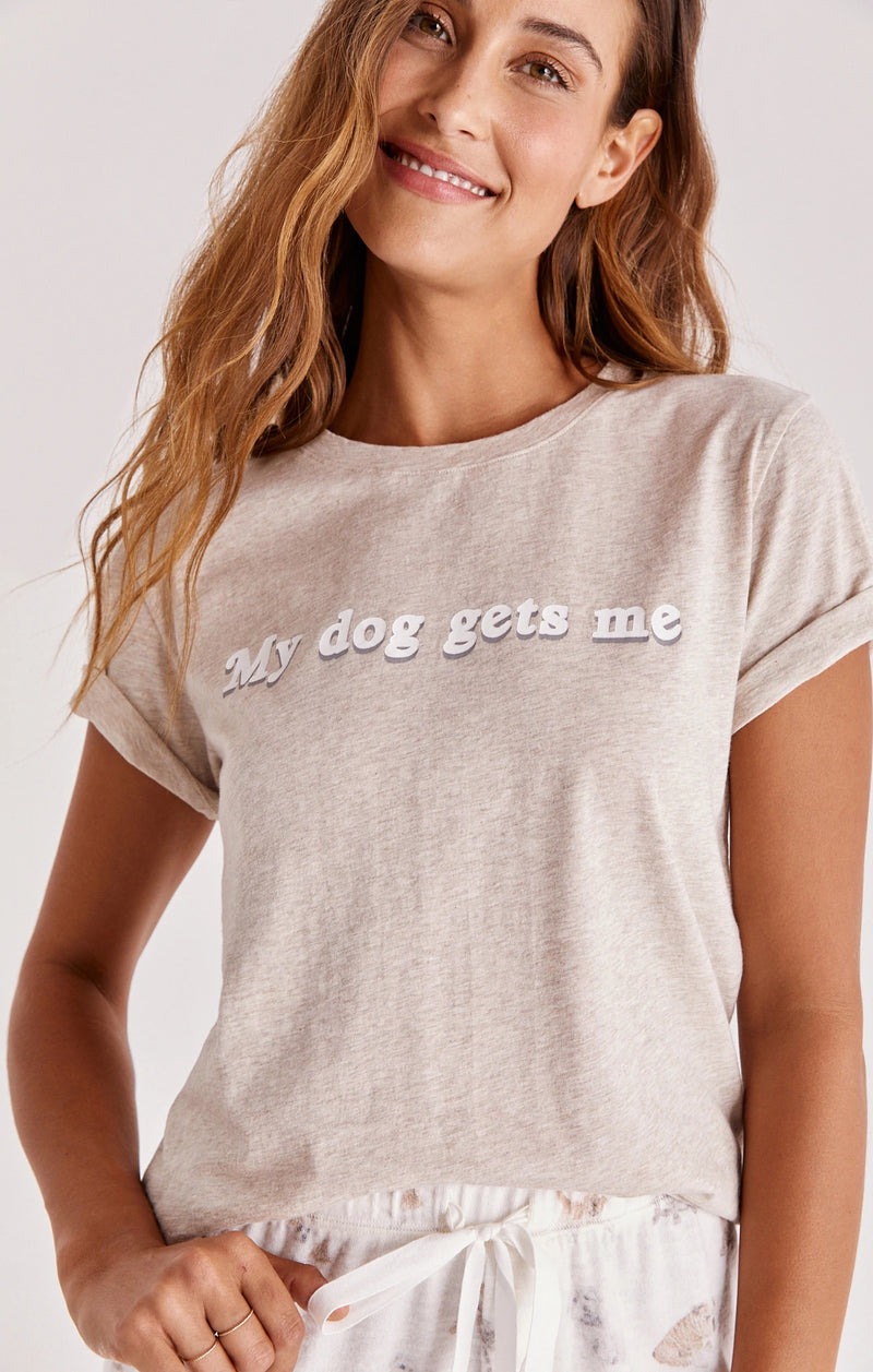 T-Shirt à manches courtes vintage - My dog gets me