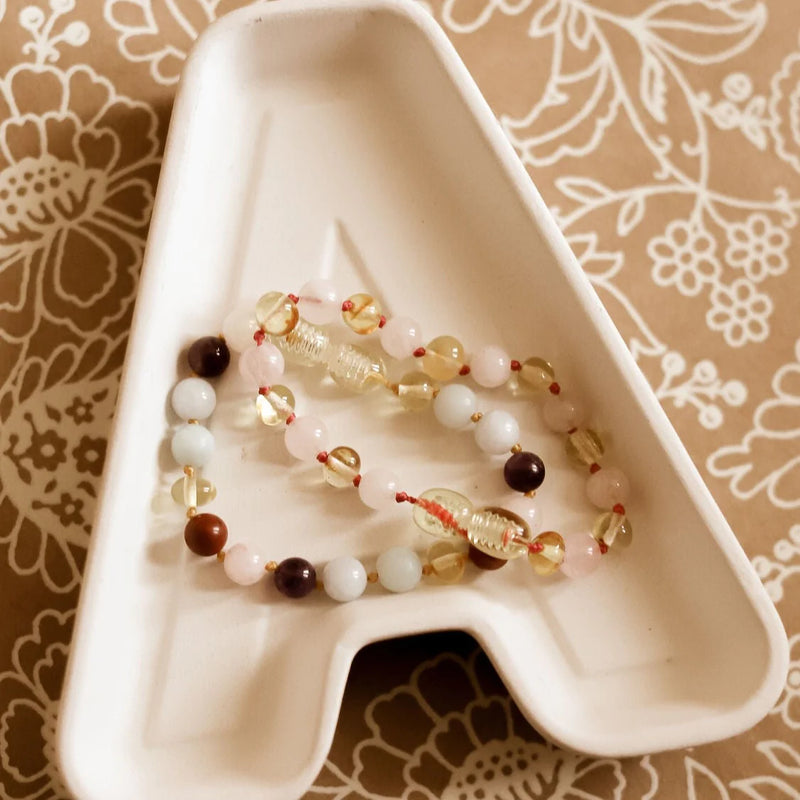 Bracelet de dentition Amber and Gemstone - Rainbow