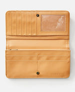 Sunset Palms Checkbook Wallet - Natural