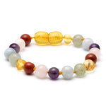 Bracelet de dentition Amber and Gemstone - Rainbow