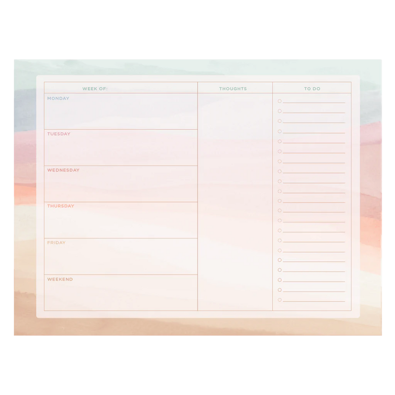 Tear-Off Weekly Planner Notepad - Sunset (14 x 10.5)