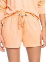 Light fluffy fleece shorts - Cantaloupe