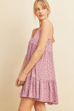 Marina Babydoll Floral Mini Dress - Orchid