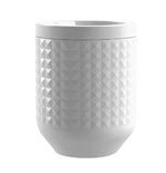 Diamond Effect Stoneware Vase - White