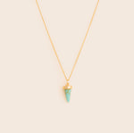 Collier Turquoise Point- Or
