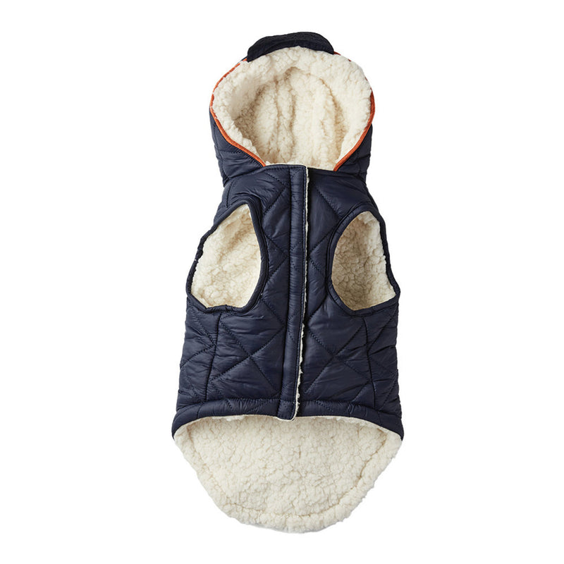 Hooded quilted coat for dogs - Blue Nights